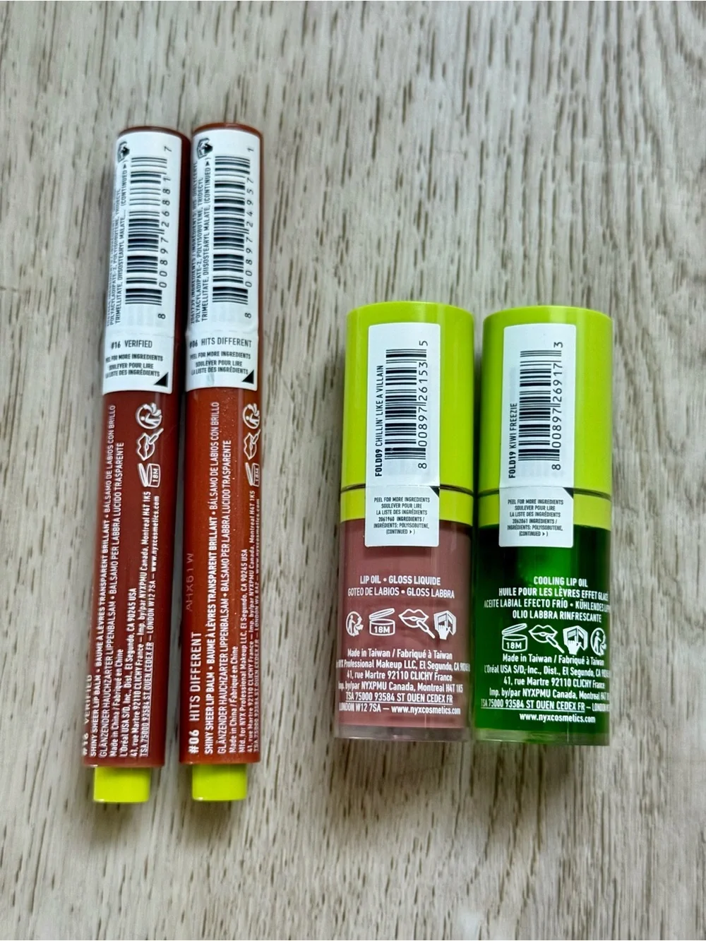 NYX Professional Makeup Fat Oil Lip Balm & Slick Click Lipsticks